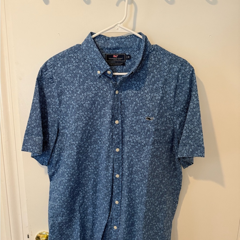 Vineyard Vines Men's Navy Floral Button-Down Shirt